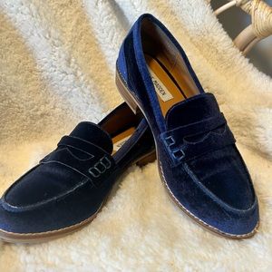 Blue Velvet Loafers